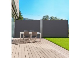 Paravent Double Retractable Gris 6X1,6 M