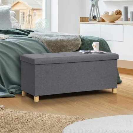 Banquette Coffre + Pieds 100Cm Gris F