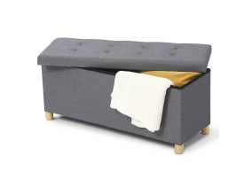 Banquette Coffre + Pieds 100Cm Gris F