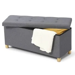 Banquette Coffre + Pieds 100Cm Gris F