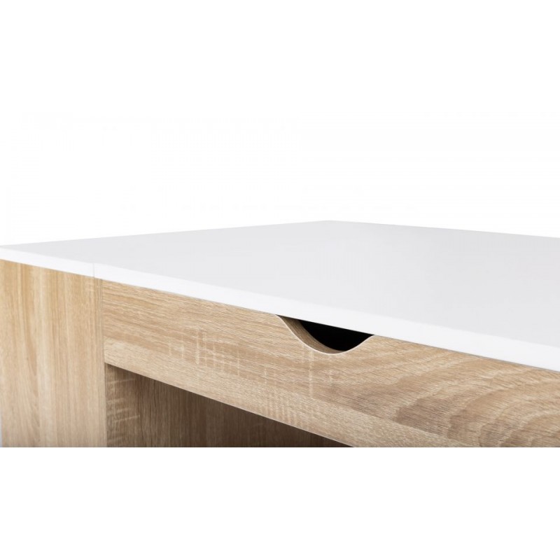 Table basse bar coulissante detroit avec coffre 90 cm design