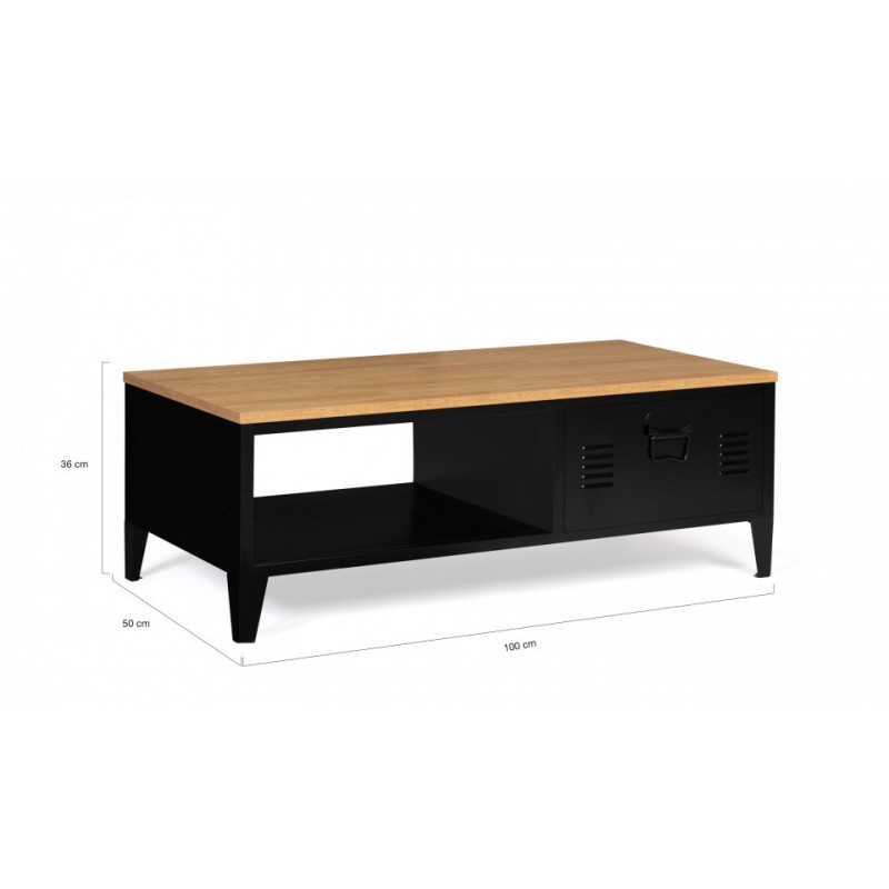 Table basse relevable + coffre bois/noir Guyane
