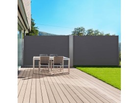 Paravent Double Retractable Gris 6X1,6 M