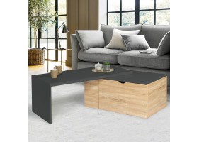 Table Basse Rotative Bois/Gris