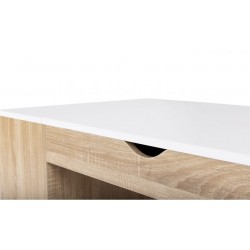 Table Basse Relevable + Coffre Bois/Blan