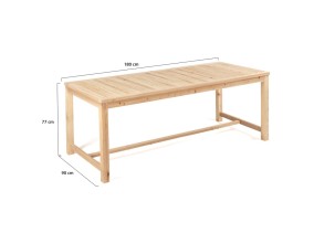 Table De Jardin En Bois 150Cm + 2 Bancs