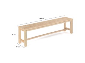 Table De Jardin En Bois 150Cm + 2 Bancs