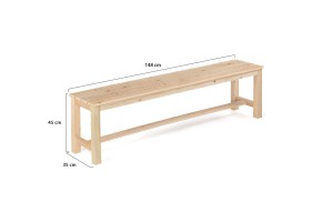 Table De Jardin En Bois 150Cm + 2 Bancs