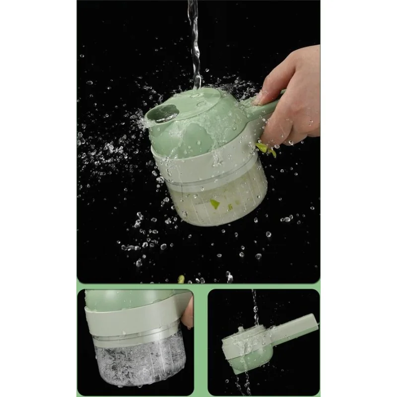 Vide-légumes électrique Rechargeable - 2 Têtes De Coupe, Acier Inox - Pour Fruits, Légumes Et Poissons