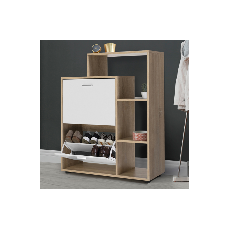 Meuble chaussures 2 portes + étagère woo Guyane Cateco