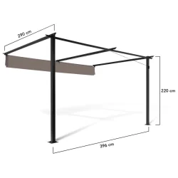 Pergola adossée Alia 3X4M toit rétractab