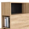 Tête de lit Léo 165cm + rangement bois/n