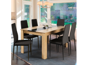 Table repas Gloria 140cm bois/noir