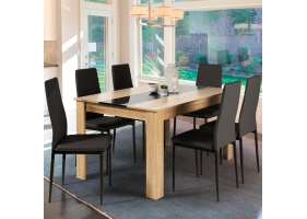 Table repas Gloria 140cm bois/noir