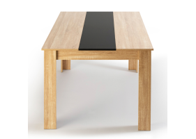 Table repas Gloria 140cm bois/noir