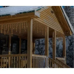 Rideau stalactites lumineux blc