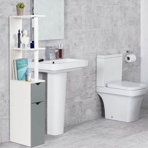 Meuble wc 2 portes gris