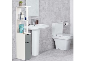 Meuble wc 2 portes gris