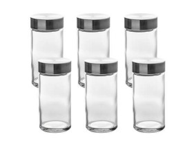 Bocal verre+inox 80 ml x6