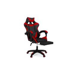 Fauteuil gamer rouge + repose-pieds