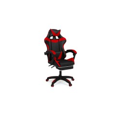 Fauteuil gamer rouge + repose-pieds