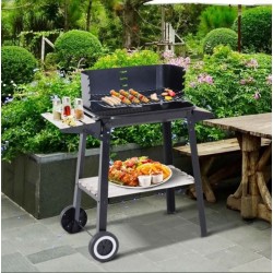 Barbecue rectangulaire sur roues