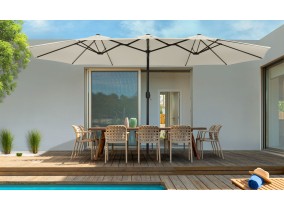 Parasol triple 450x260cm crème