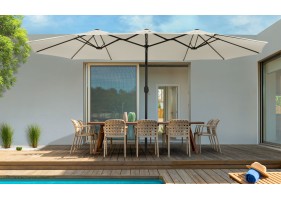 Parasol triple 450x260cm crème