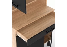 Buffet cuisine Divino 80 cm noir/bois