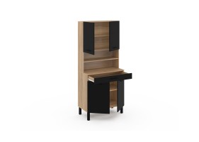 Buffet cuisine Divino 80 cm noir/bois