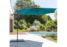 Parasol déporté Diam 300cm Bleu canard