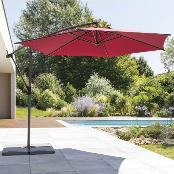 Parasol déporté Diam 300cm Bordeaux