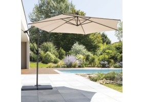 Parasol déporté Diam 300cm Taupe