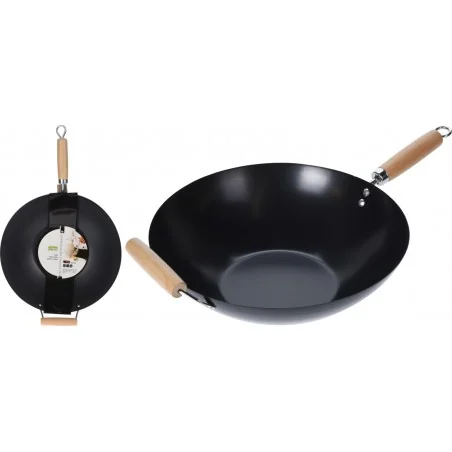 Poêle Wok Dia 34,5Cm Acier