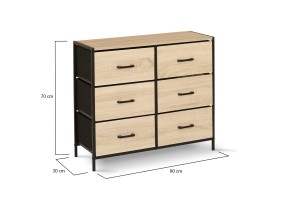 Commode 6 tiroirs Iris