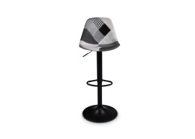 Tabouret Karl patchwork noir - pied noir