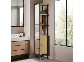 Colonne Sdb Memphis 1 porte + miroir