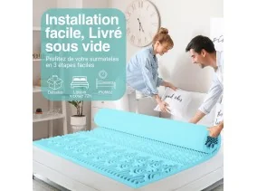 Surmatelas mémoire forme + housse bambou