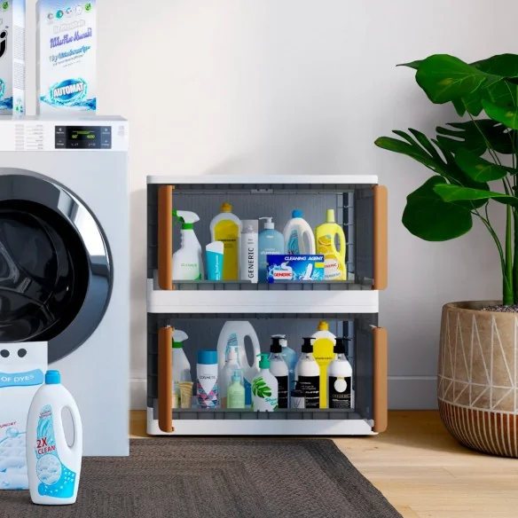 Boîte de rangement empilable 72L X2