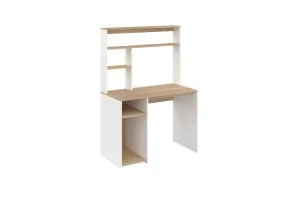 Bureau étagères Danny bois et blanc