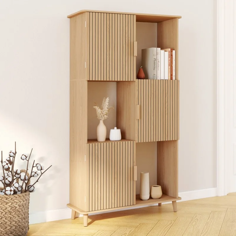 Etagère Faustine 6 cases effet lattes