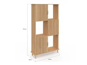 Etagère Faustine 6 cases effet lattes