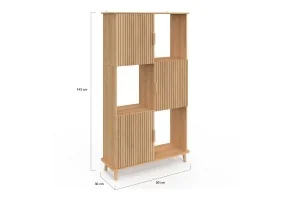 Etagère Faustine 6 cases effet lattes