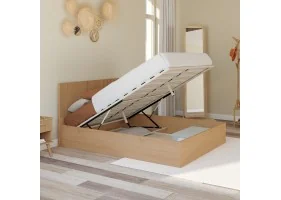 Lit coffre Faustine + Tête de lit 140X19