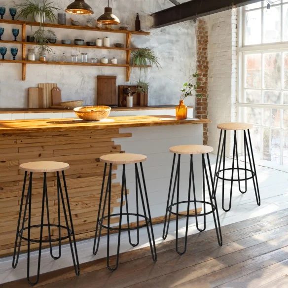 Tabouret Missouri pied épingle x4