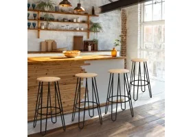 Tabouret Missouri pied épingle x4