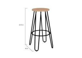 Tabouret Missouri pied épingle x4