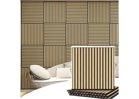 Panneau lattes bois 60x60 cm X4