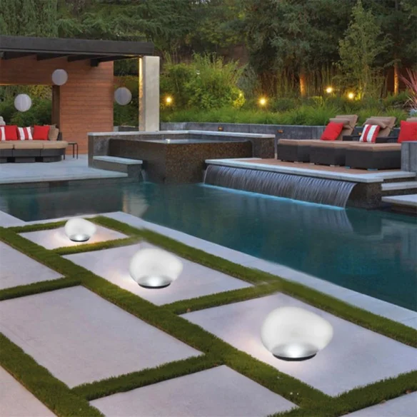 Galet lumineux solaire 14.2x12.7x8CM