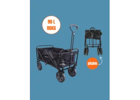 Chariot de transport pliable noir Max 8